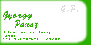 gyorgy pausz business card